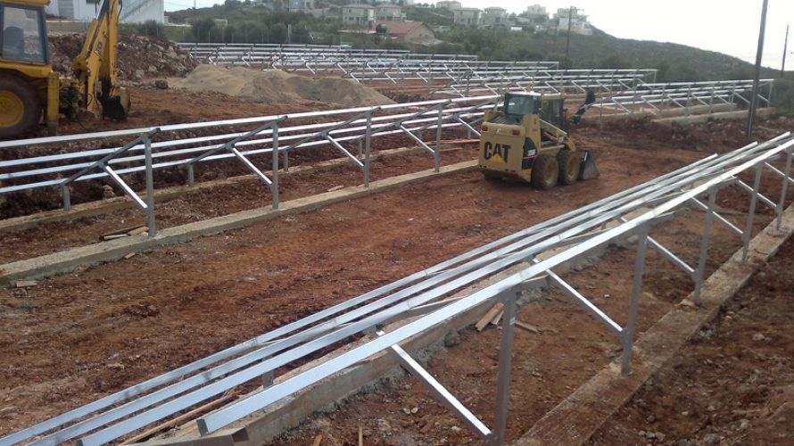 βάσεις φωτοβολταίκών Φ.Β. Πάρκο 100 KW στα Χανιά